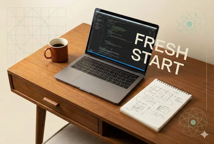 Illustration of the fresh start concept representing a clean context window reset